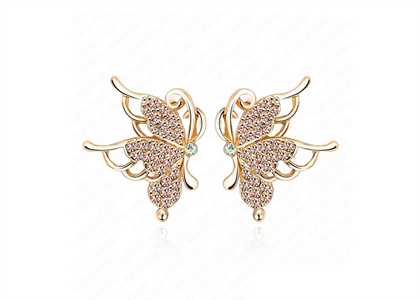 Gold Plated Butterfly Shape Gemstone Earring